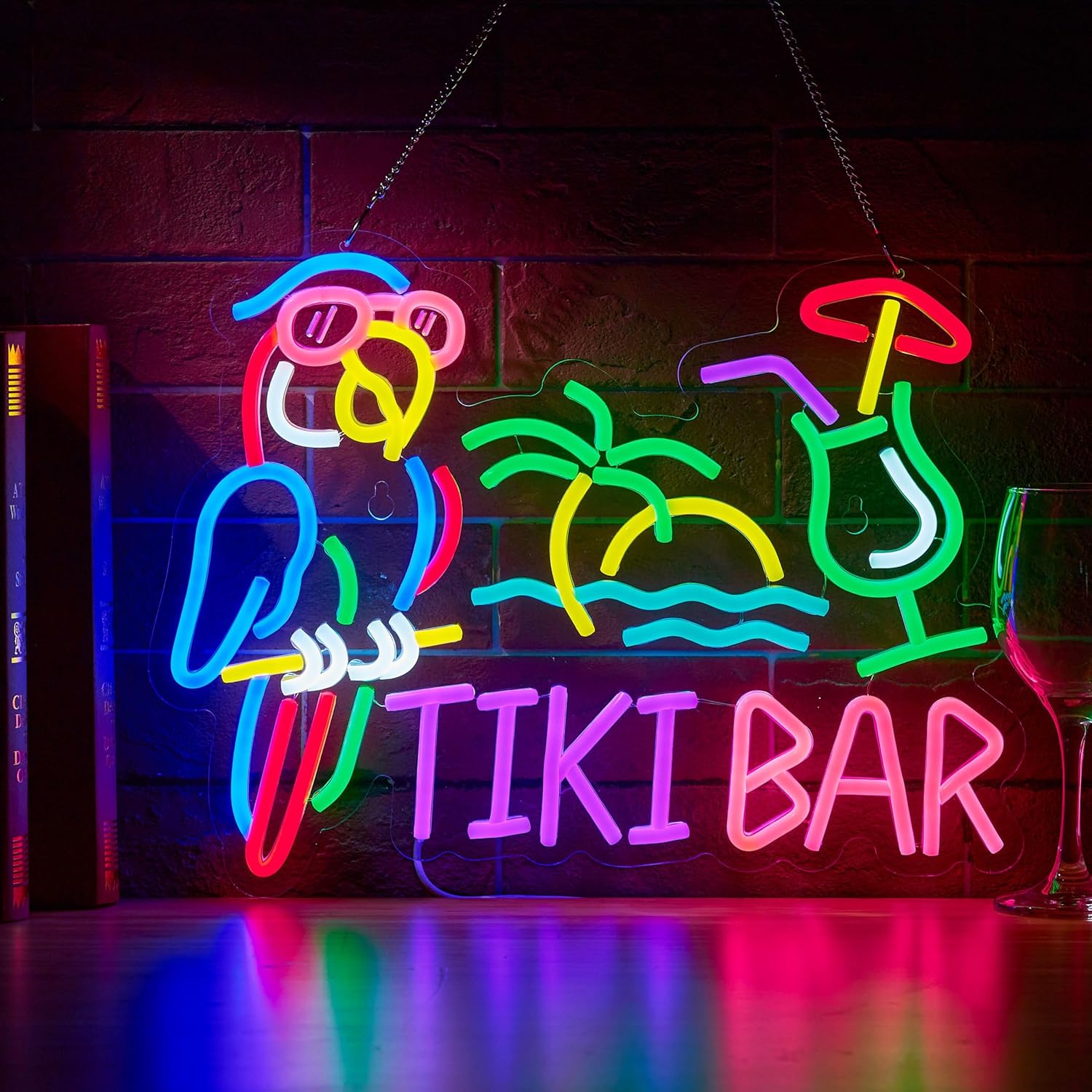 Tiki Bar Parrot Palm Tree Neon - مراجعة Lighting Decor For Bedroom وسعره