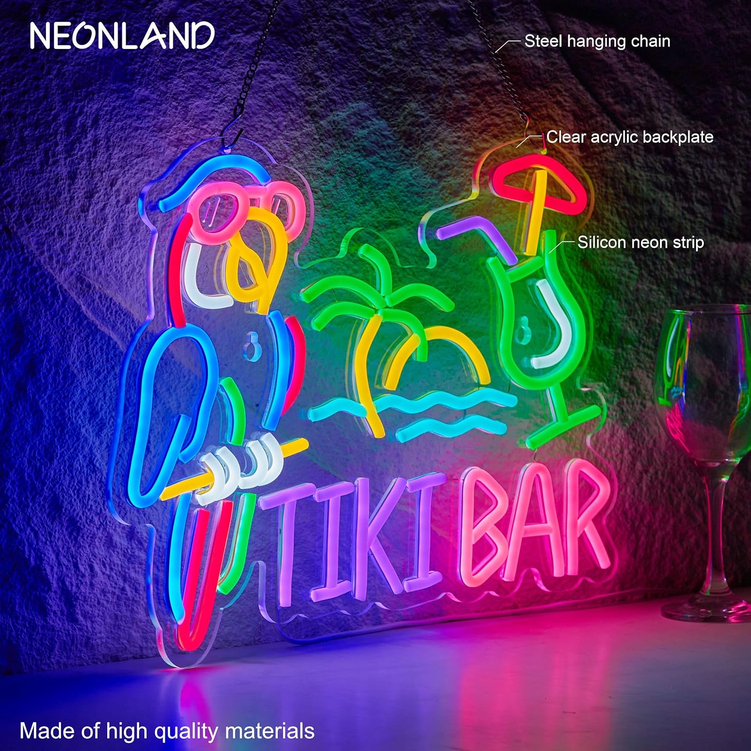 Tiki Bar Parrot Palm Tree Neon - مراجعة Lighting Decor For Bedroom وسعره