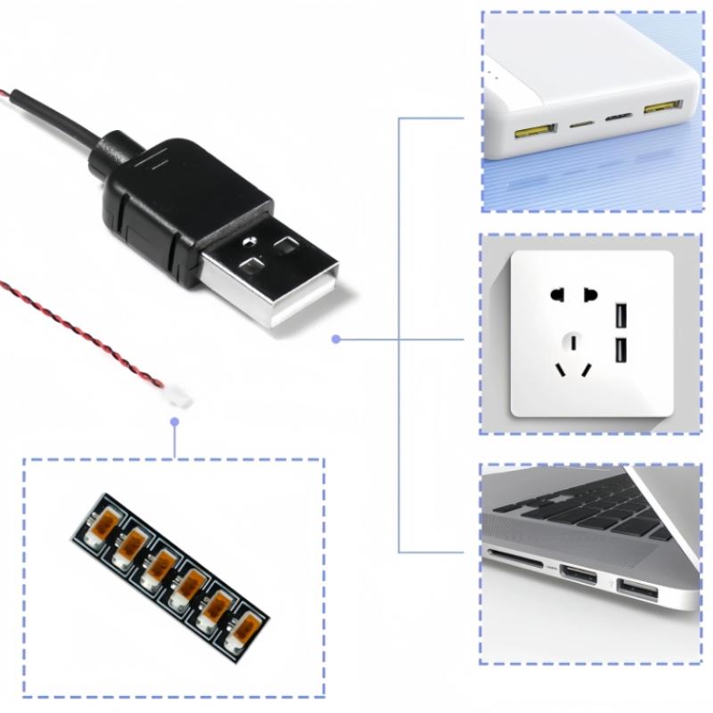 DIY 50cm USB Power Cable Compa - مراجعة Decor Lighting Lamps وسعره