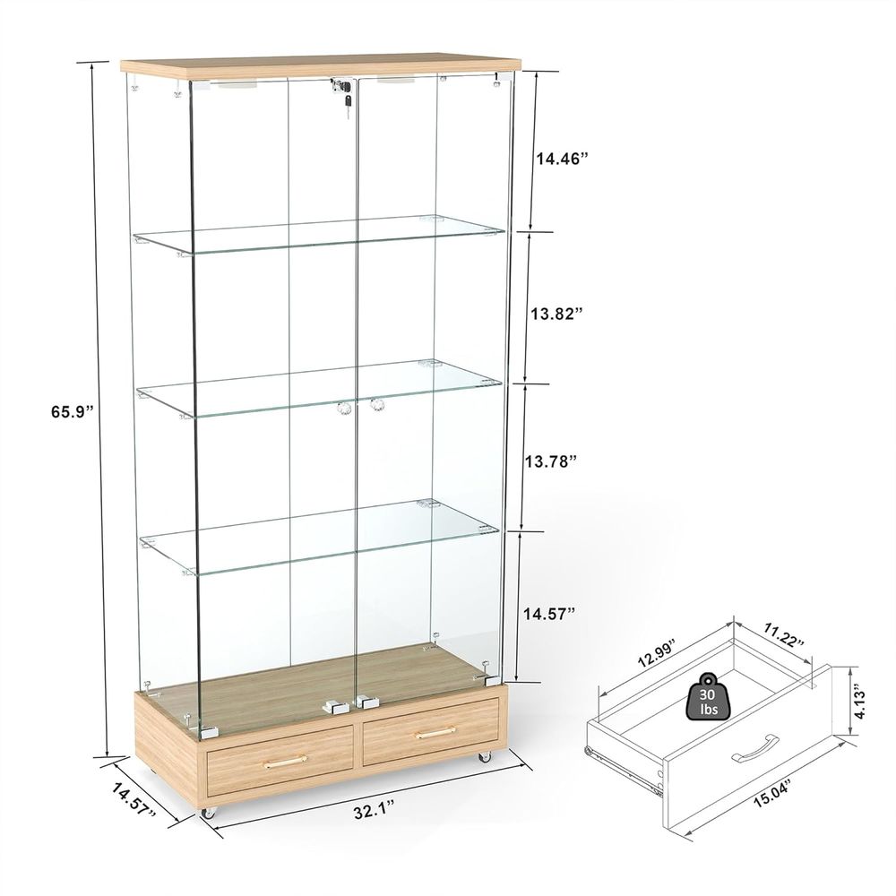 4-Tier Glass Cabinet with LED  - مراجعة Home Lighting & Decor St Catharines On وسعره