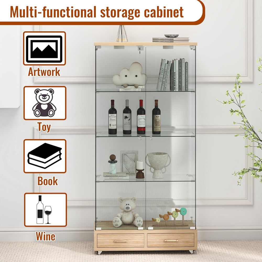 4-Tier Glass Cabinet with LED  - مراجعة Home Lighting & Decor St Catharines On وسعره
