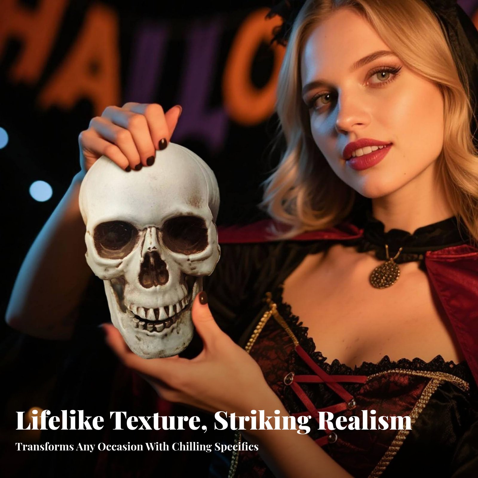 Realistic Skull Model Horror T - مراجعة Decor Lighting & Decor Fires Photos وسعره