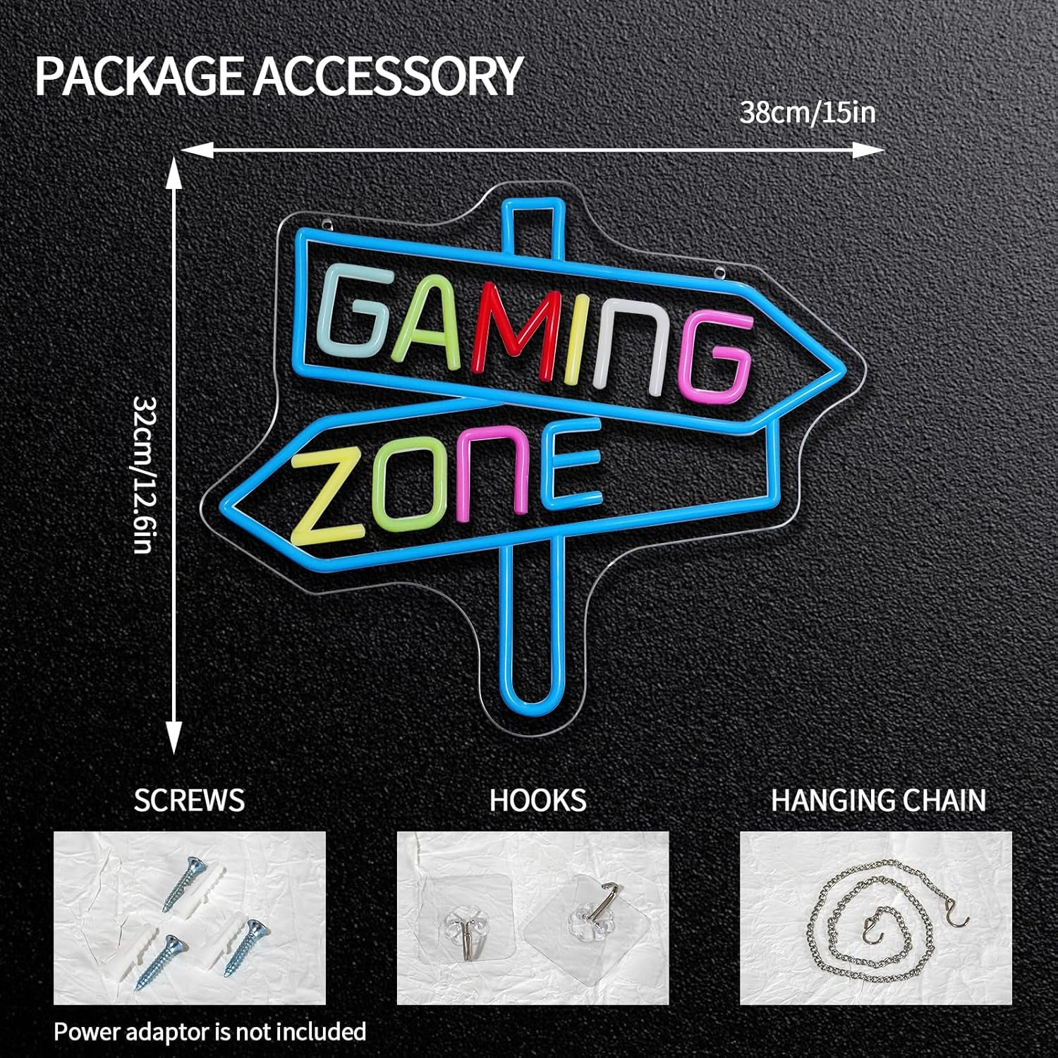 Gaming Zone Neon Sign USB LED  - مراجعة Lighting Decor For Room وسعره