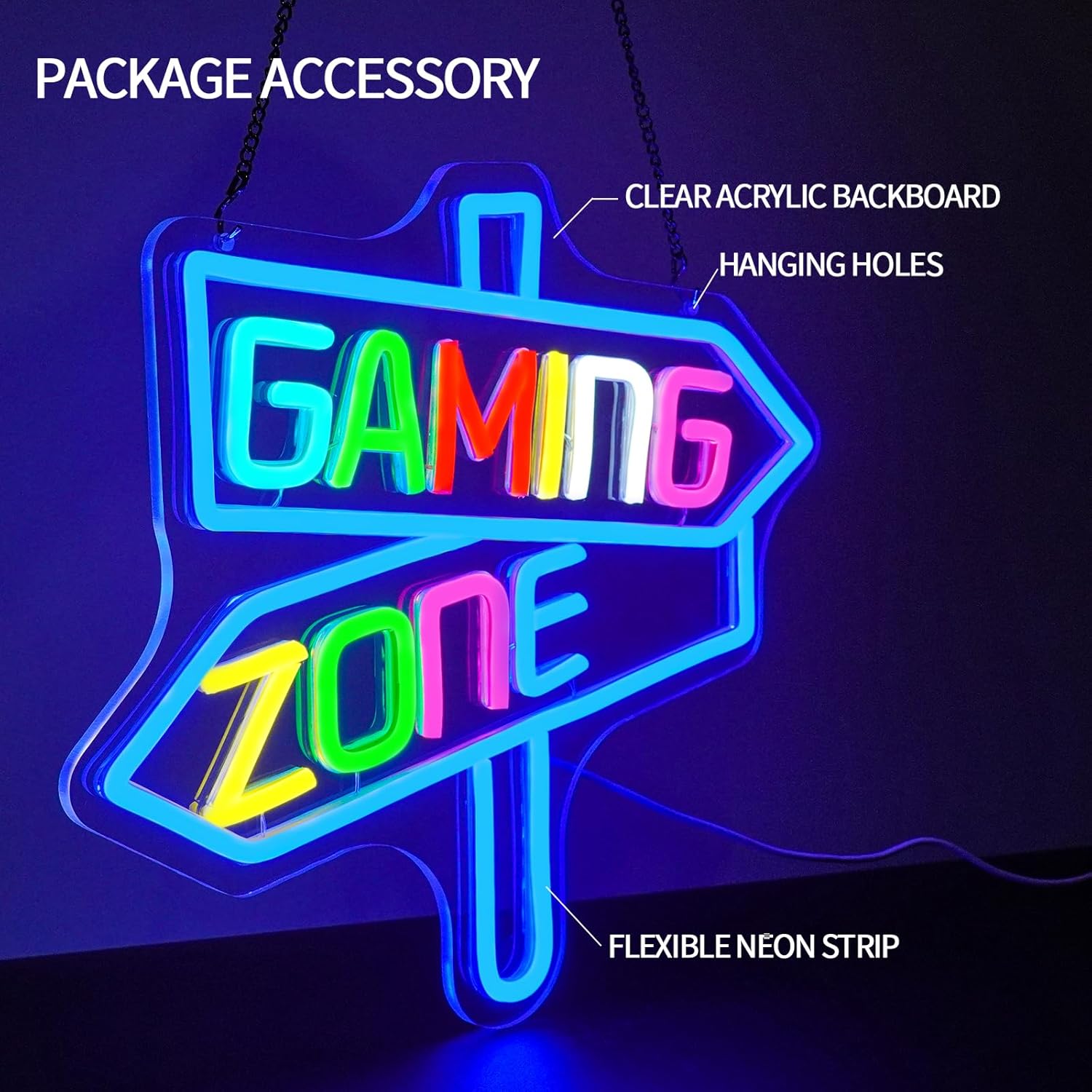 Gaming Zone Neon Sign USB LED  - مراجعة Lighting Decor For Room وسعره