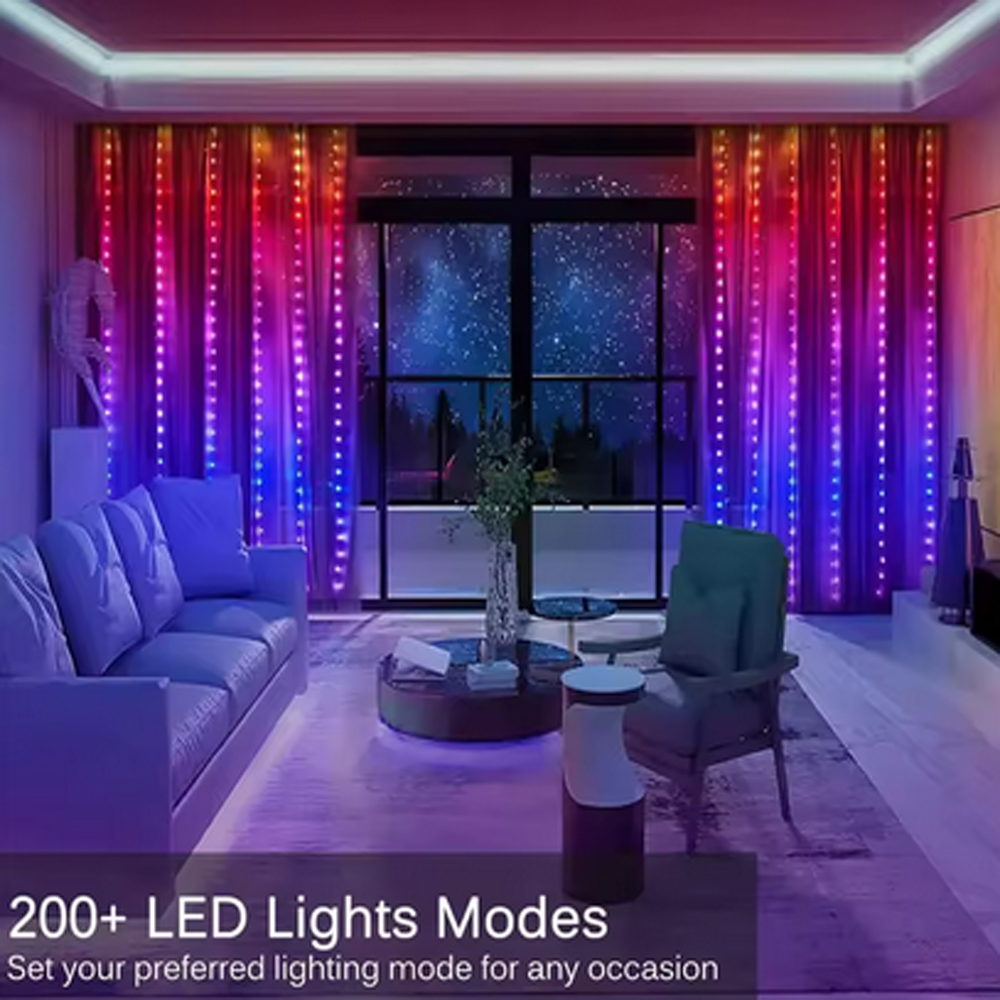 3M RGB Smart LED Curtain Light - مراجعة Lighting Decoration Wedding وسعره