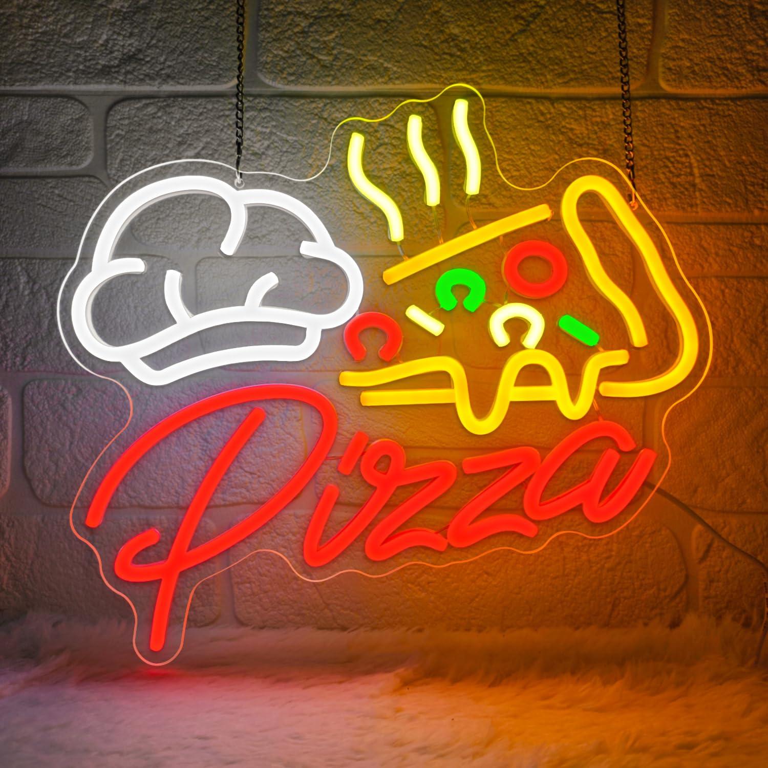 Pizza Neon Sign Colorful Pizza - مراجعة Kitchen Decor Lighting وسعره