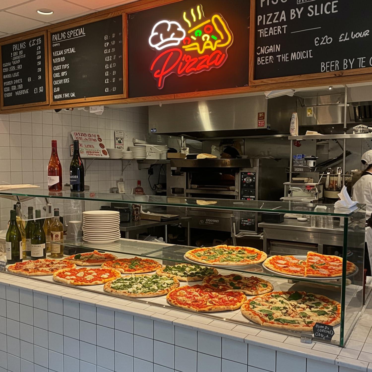 Pizza Neon Sign Colorful Pizza - مراجعة Kitchen Decor Lighting وسعره