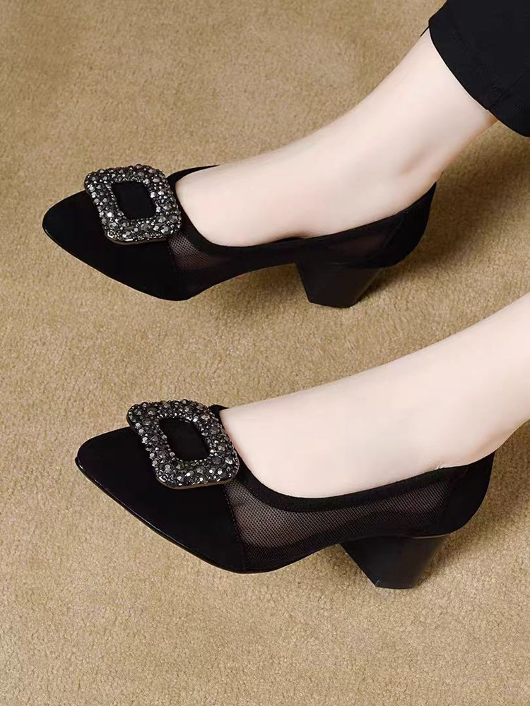 Elegant Pointed Toe Mesh Block - مراجعة Elegant Decor & Lighting Llc وسعره