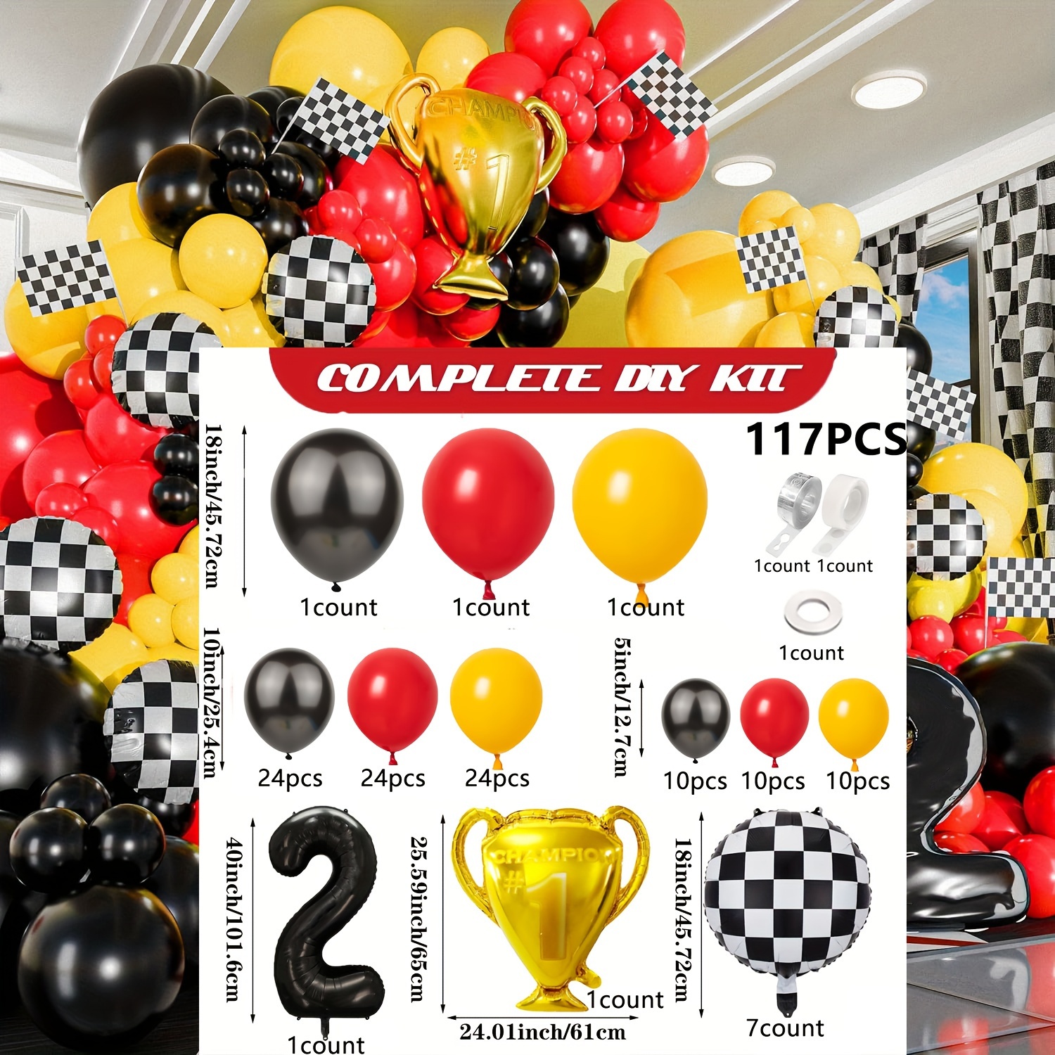 Car Garland and Arch Kit,perfe - مراجعة Lighting Mcqueen Birthday Decor وسعره