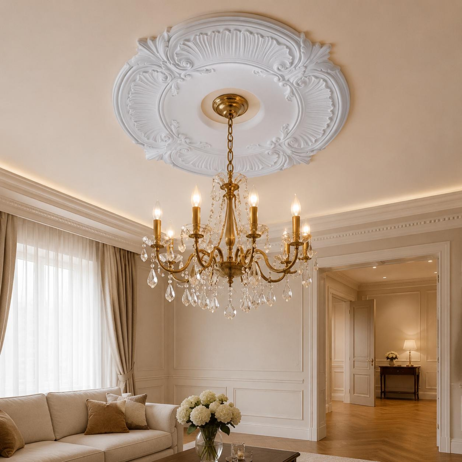 Round PU Ceiling Medallion Orn - مراجعة Decor Lighting & Decor Fires Photos وسعره