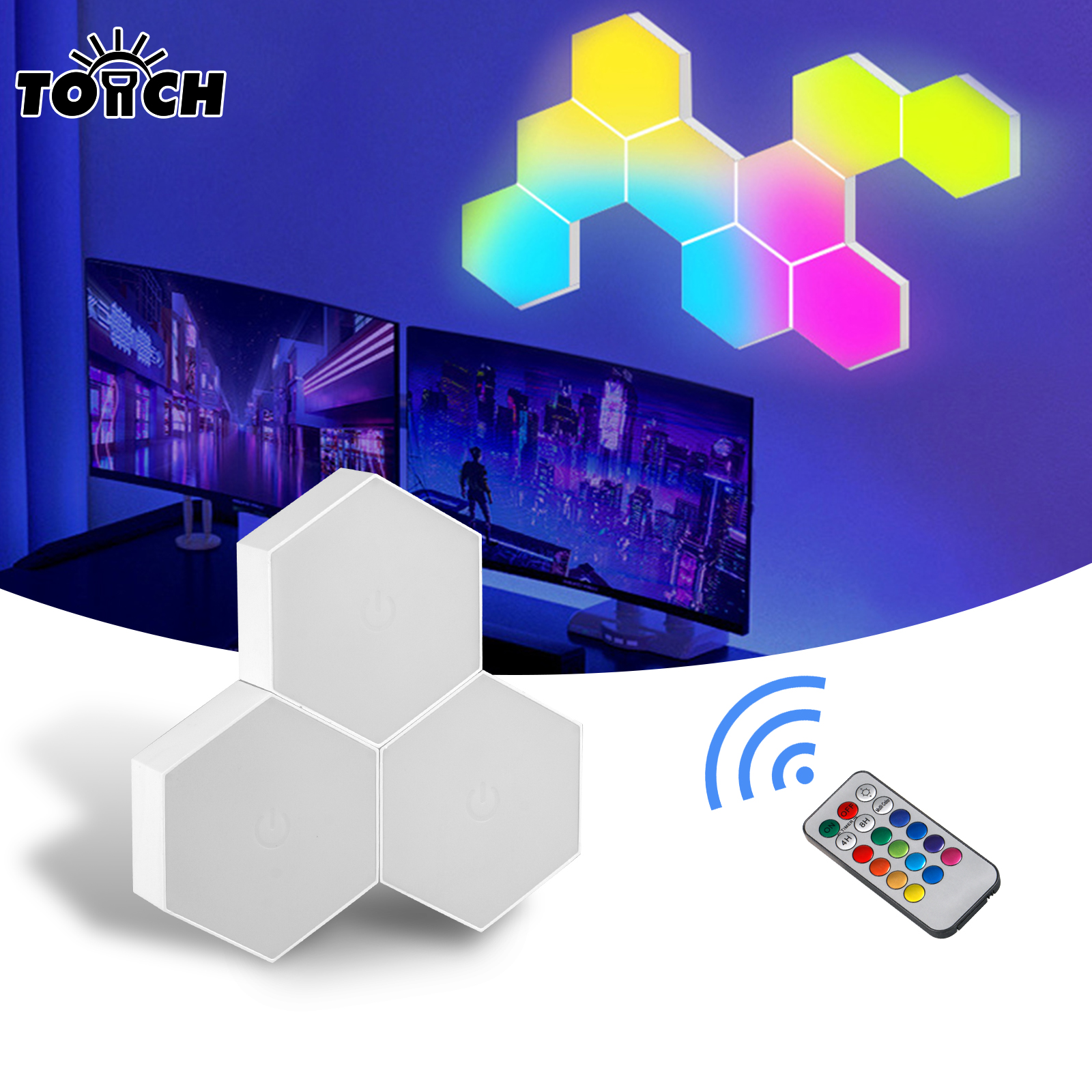Remote control geometric hexag - مراجعة Lighting Decor For Room وسعره
