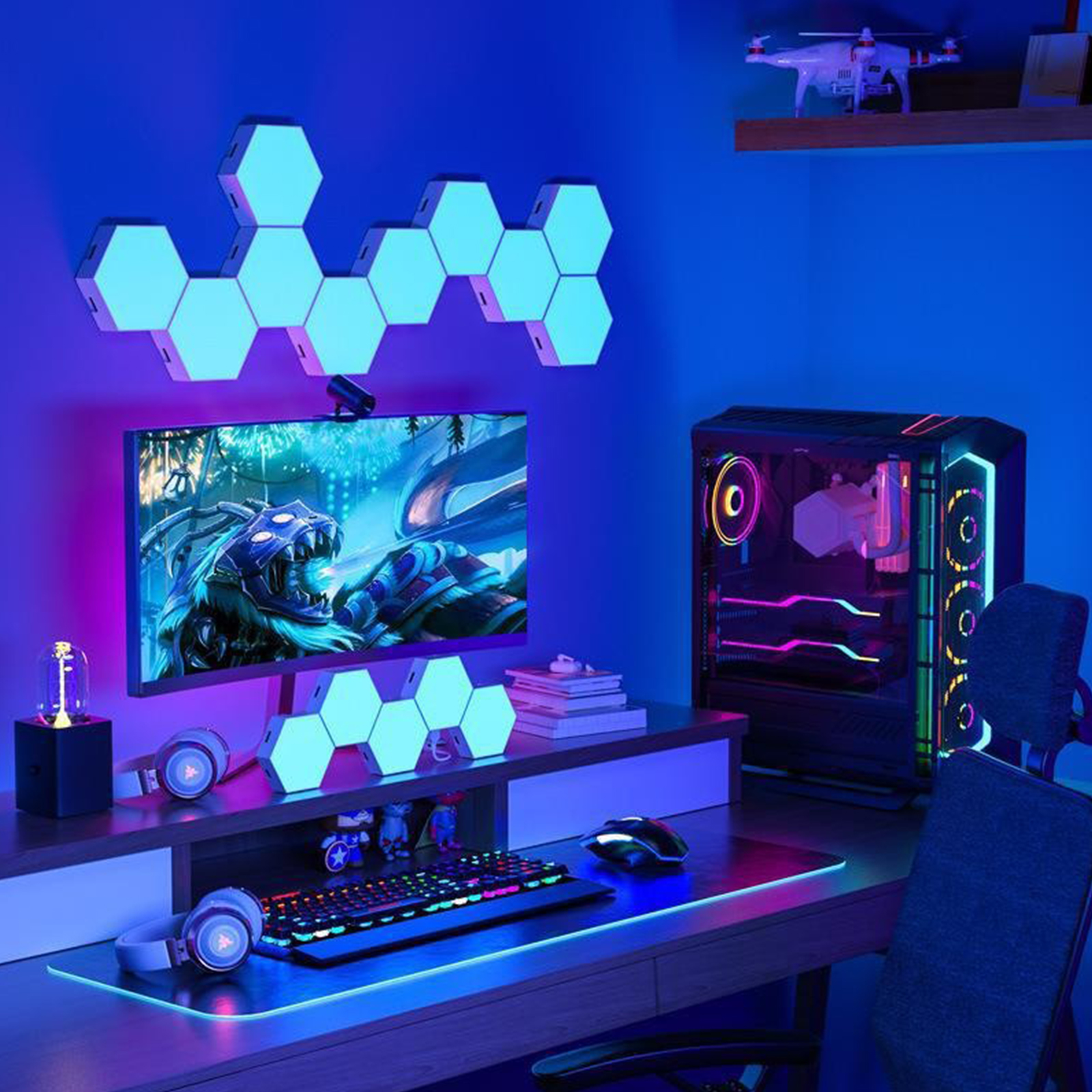 Remote control geometric hexag - مراجعة Lighting Decor For Room وسعره