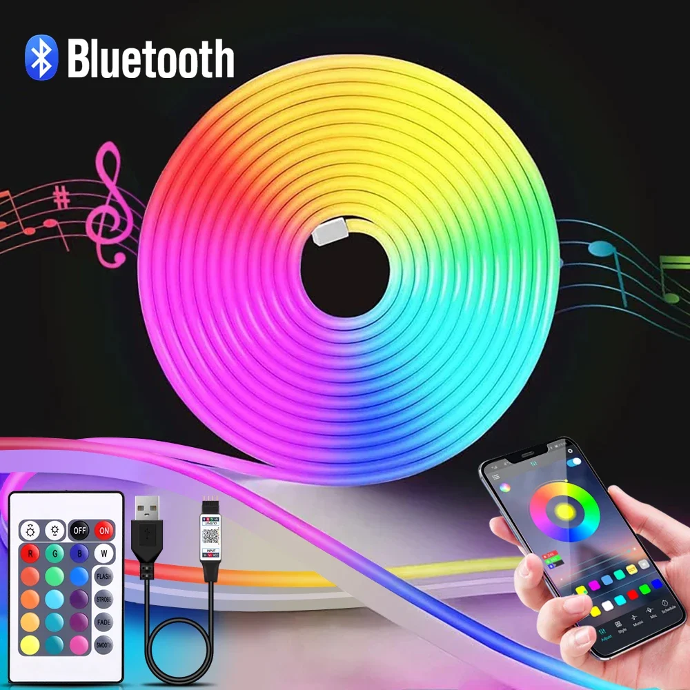 1-5m RGB LED Neon Strip Light  - مراجعة Lighting Decor For Room وسعره